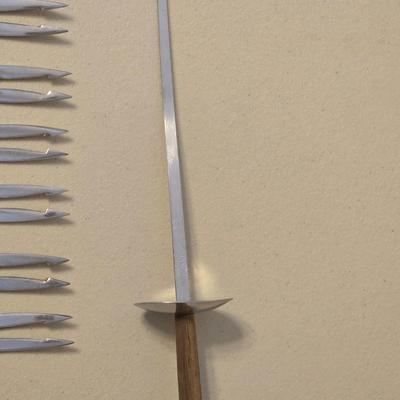 Vintage Mid Century Teak Handle Fondue Forks