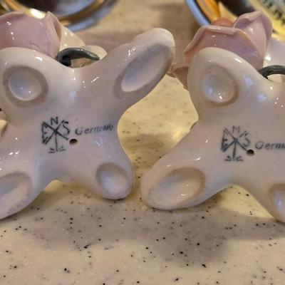Gold Tone and Ceramic Candle Holders