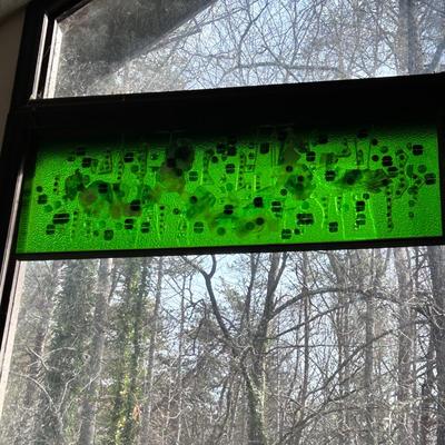 Green Textured Glass Framed Art (LR- BB)