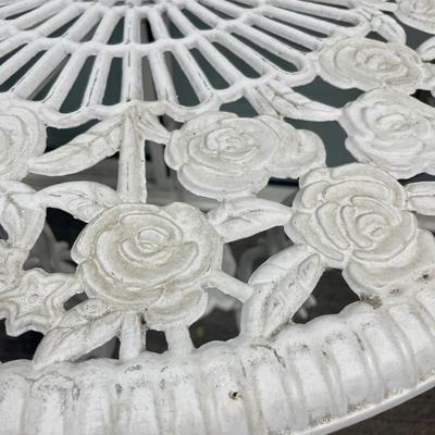 Painted Cast Aluminum Table and Chair