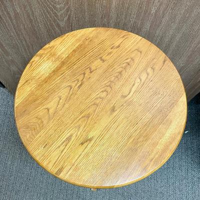 Round Wood End Table