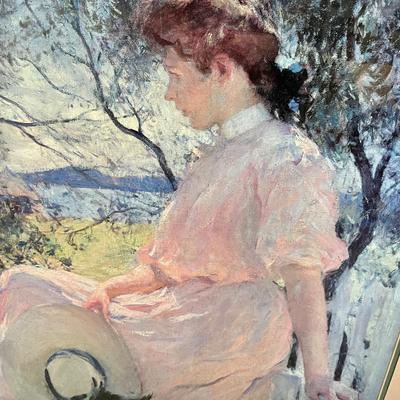 Framed Print: Poster of Eleanor Painting by Artist Frank Weston Benson