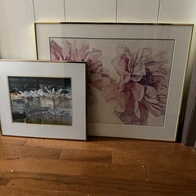 Two Floral Framed Prints (P-MK)