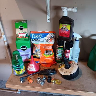 YARD AND GARDEN CHEMICALS, ELECTRICAL TIMER AND DRAIN AUGER