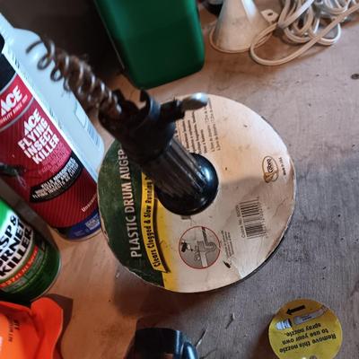 YARD AND GARDEN CHEMICALS, ELECTRICAL TIMER AND DRAIN AUGER
