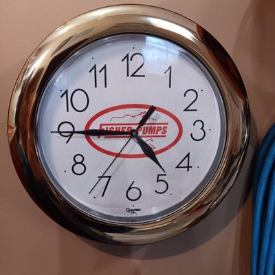 GREEN BAY HARD HAT, FISHER PUMPS WALL CLOCK AND EXTENSION CORDS