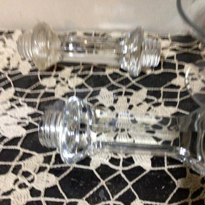 Crystal Butter Knife Holder, Crystal Stopper, Pedestal Round Serving Plate