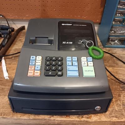 SHARP ELECTRIC CASH REGISTER WITH TAPE