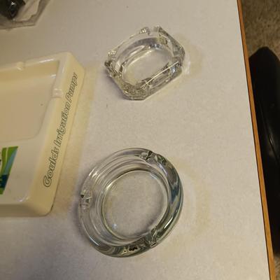 GOULDS IRRIGATION PUMPS AND 2 GLASS ASHTRAYS