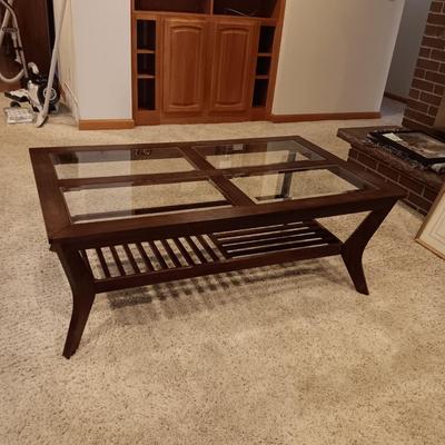 GLASS TOP COFFEE TABLE