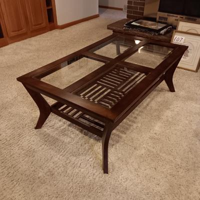GLASS TOP COFFEE TABLE