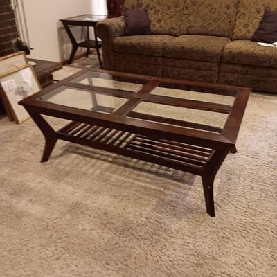 GLASS TOP COFFEE TABLE