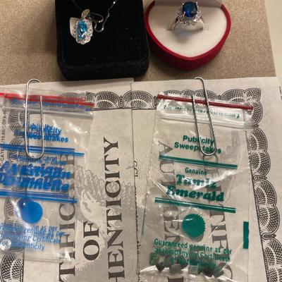 Blue jewelry and gem stones