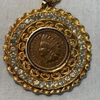 Two Indian Head Penny Pendant Necklaces (ST-HS)