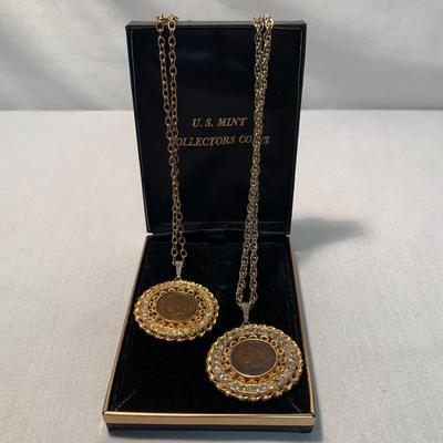 Two Indian Head Penny Pendant Necklaces (ST-HS)