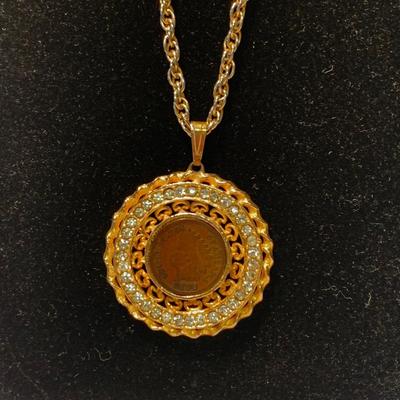 Two Indian Head Penny Pendant Necklaces (ST-HS)