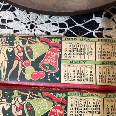 Match Books, Wood Covered Ashtray Holders Cigar Box.