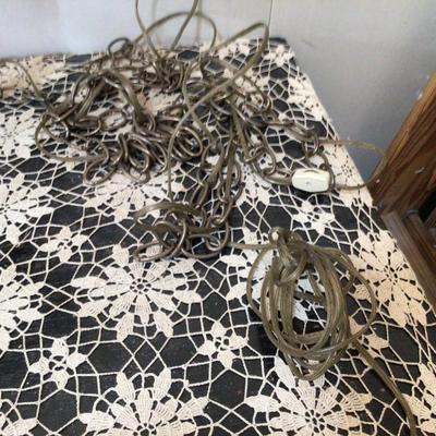 Brass Hanging Lamp With Large Amount of Hanging Metal Chain