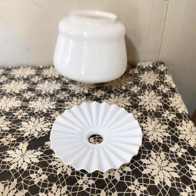 Two Milk Glass Light Shades