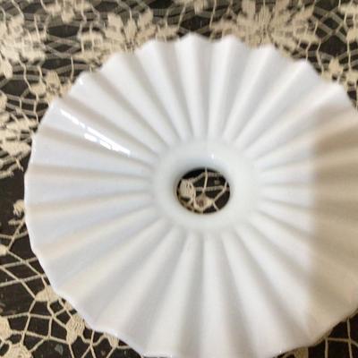 Two Milk Glass Light Shades