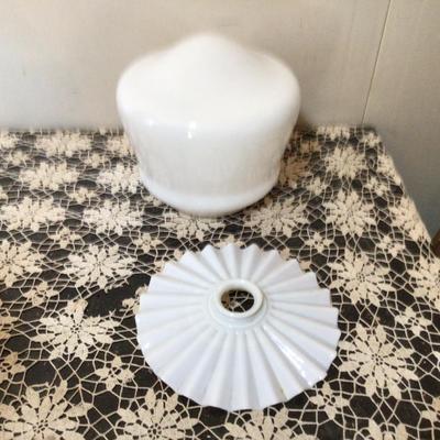Two Milk Glass Light Shades