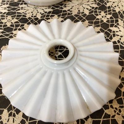 Two Milk Glass Light Shades