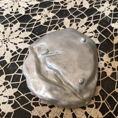 Art Nuevo Cast Aluminum Metal Tray with Nude