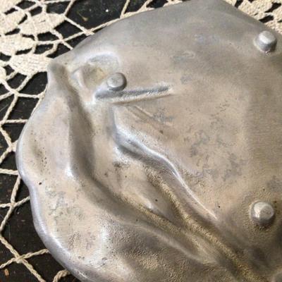 Art Nuevo Cast Aluminum Metal Tray with Nude