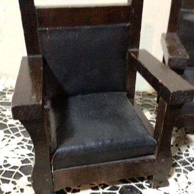 Great Wood and Leather Doll Furniture