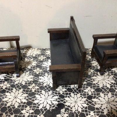 Great Wood and Leather Doll Furniture