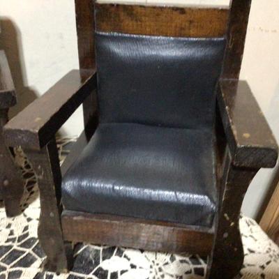 Great Wood and Leather Doll Furniture