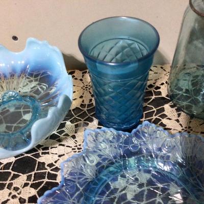 Blue Glass Lot