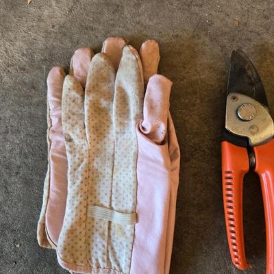 Gardening Shears, Spade, and Gloves