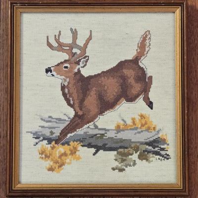 Needlepoint Framed Deer