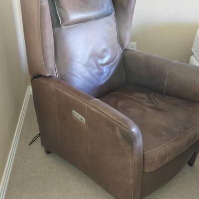 Brown Leather Electric Recliner