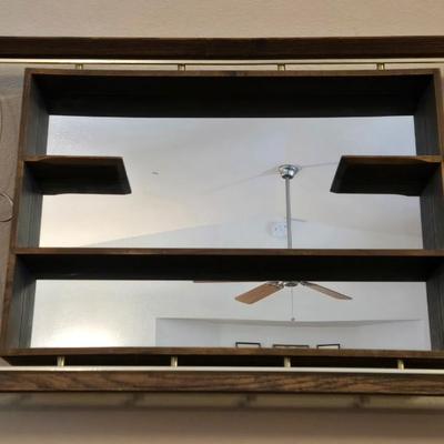 Mid Century Mirror Backed Wall Shelf
