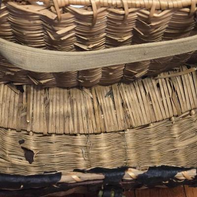 Antique Fishing Basket and Fly Reel