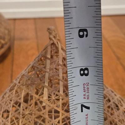 Vintage Thai Cane Covered Dish Holders