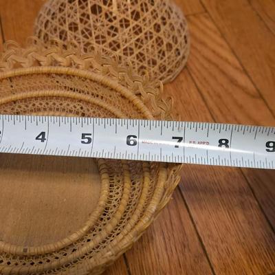 Vintage Thai Cane Covered Dish Holders
