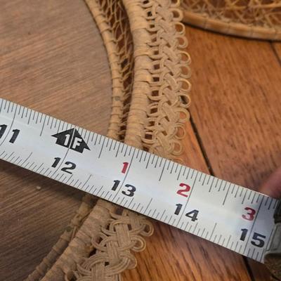 Vintage Thai Cane Covered Dish Holders