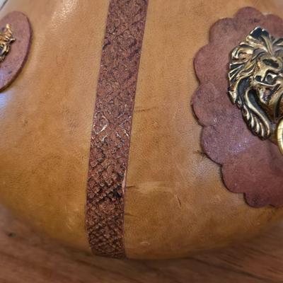 Vintage Italian Leather Covered Bottle