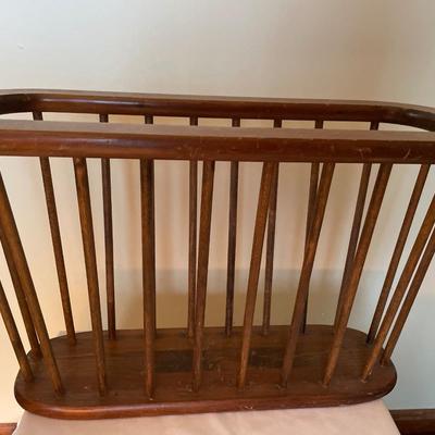 Wood magazine rack, foot stool and small display stand