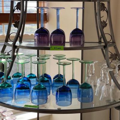 Lot of Wine Glasses and Water Goblets