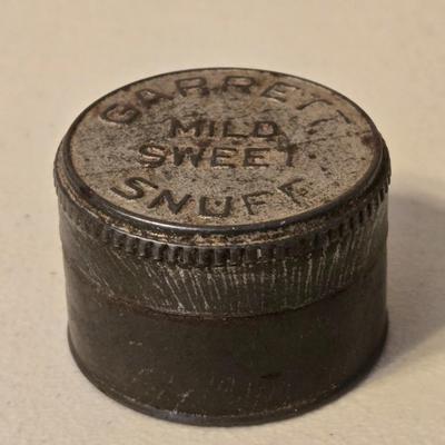 Antique Garrett Snuff Tin