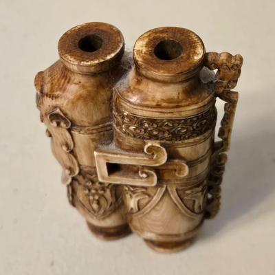 Antique Bone/Horn Carved Snuff Bottle