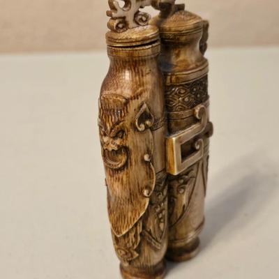 Antique Bone/Horn Carved Snuff Bottle