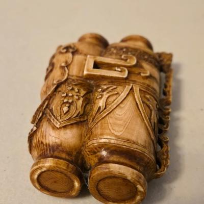 Antique Bone/Horn Carved Snuff Bottle