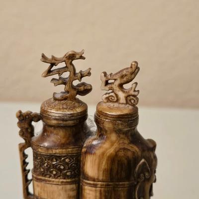 Antique Bone/Horn Carved Snuff Bottle