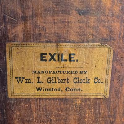 Antique Exile Clock Made by Wm L. Gilbert Clock Co.
