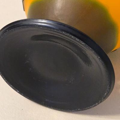 Stunning Cameo Art Glass Amber Vase